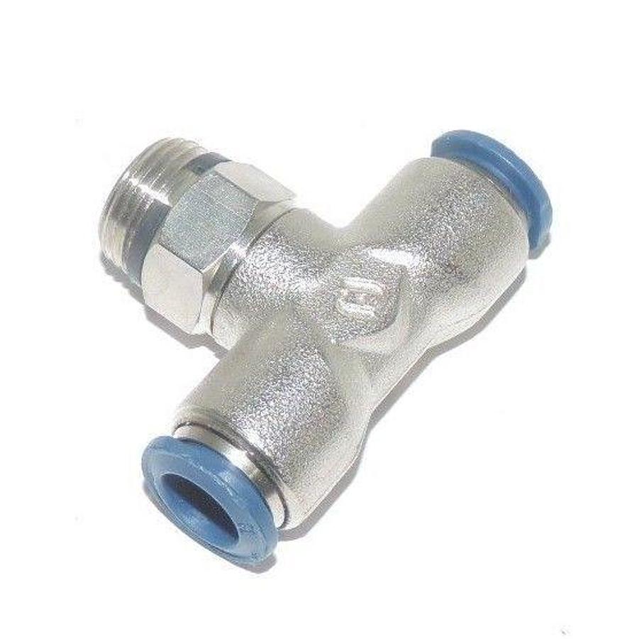 Used LOT OF 3 ALPHA FITTING 87210-06-06 SWIVEL TEE 3/8" TUBE X 3/8" THREAD, 872100606