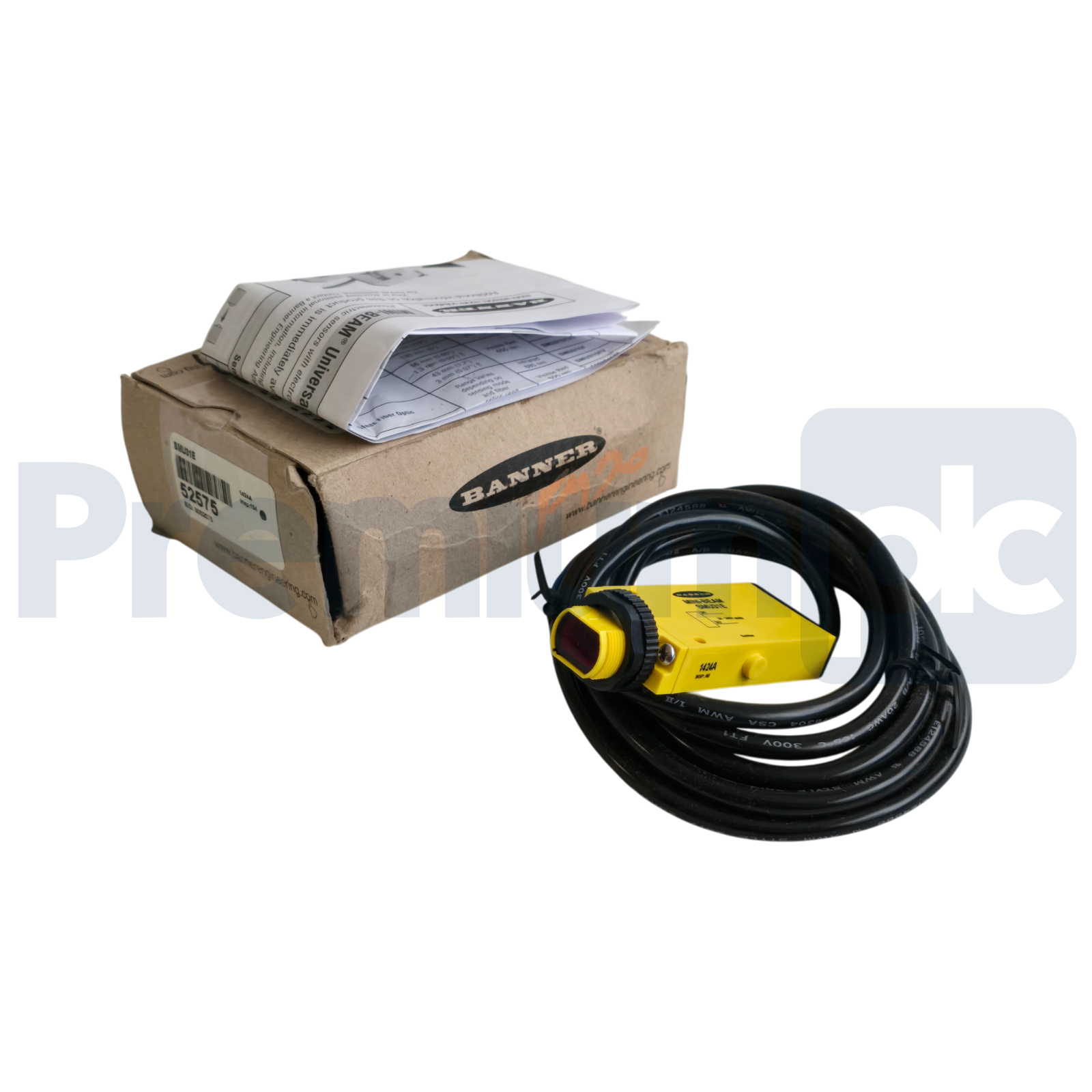 Used BANNER SMU31E - 52575 MINI-BEAM UNIVERSAL EMITTER 2m (6.5') CABLE, RANGE 3m NSMP