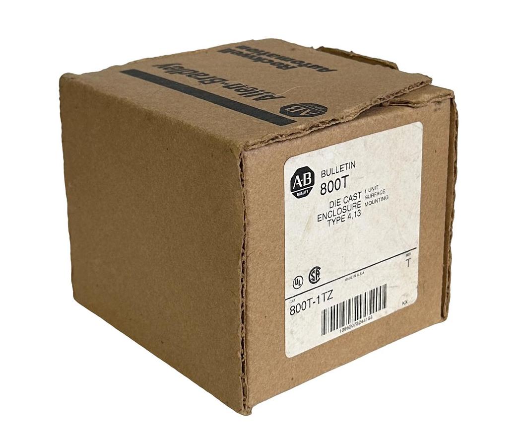 Used NEW ALLEN BRADLEY 800T-1TZ /T DIE CAST TYPE 4,13 SURFACE MOUNTING ENCLOSURE