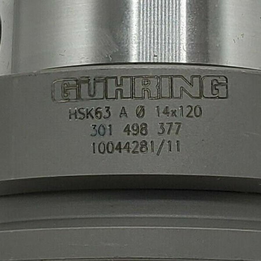 Used NEW GUHRING HSK63-A 0 14X120 TOOL HOLDER ASSY CT-62595 W/ CT-62596 14MM STEPDRIL