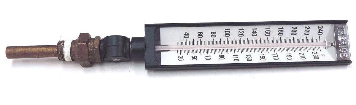 Used TRERICE INDUSTRIAL THERMOMETER 28-240 DEGREES F