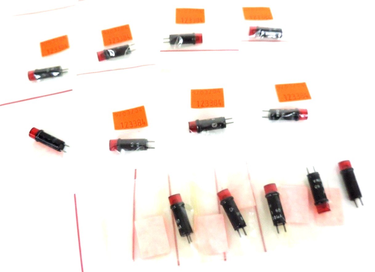 Used LOT OF 13 NEW GENERIC L/F 900-160 PILOT LIGHT RED 10MA, 1.8V, 900-1-60