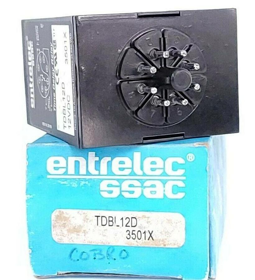 Used NIB ENTRELEC SSAC TDBL12D TIME DELAY RELAY 12VDC