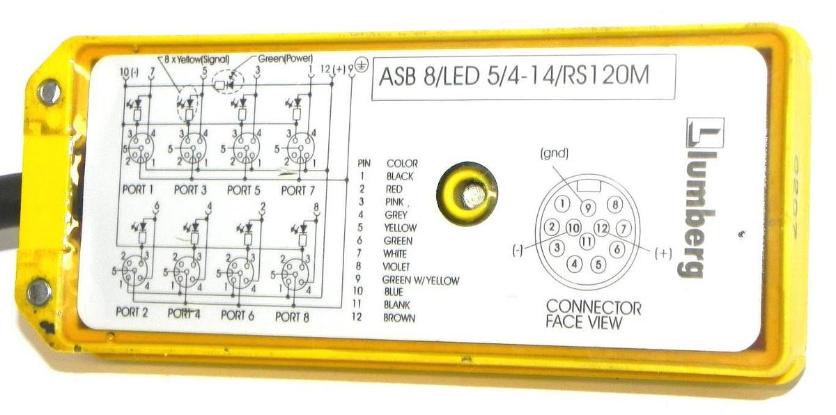 Used LUMBERG ASB 8/LED 5/4-14/RS120M DISTRIBUTION BOX MICRO 8PORT