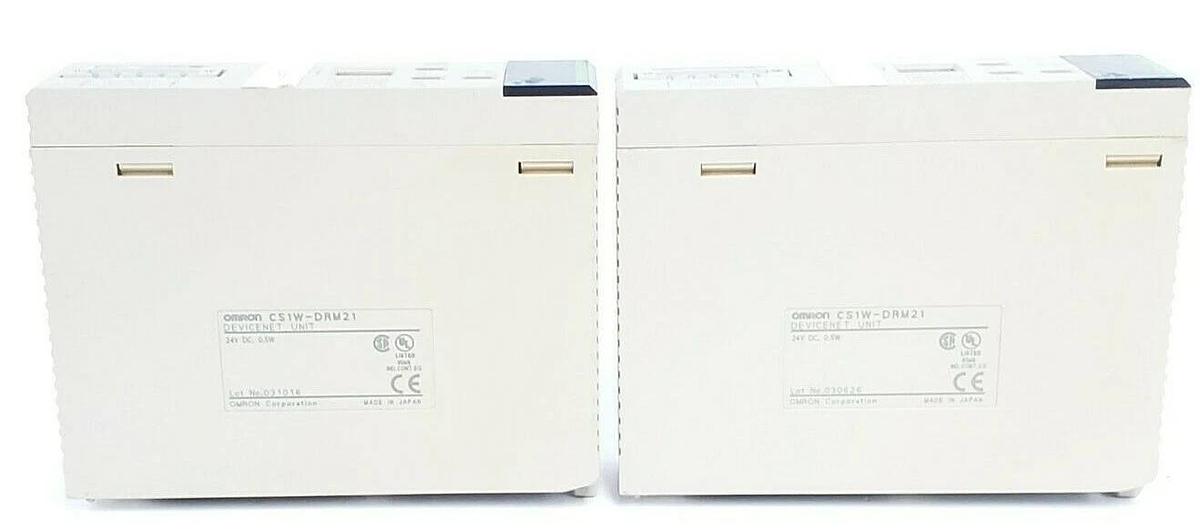 Used LOT OF 2 OMRON CS1W-DRM21 DEVICENET UNITS 24V DC, 0.5W, CS1WDRM21