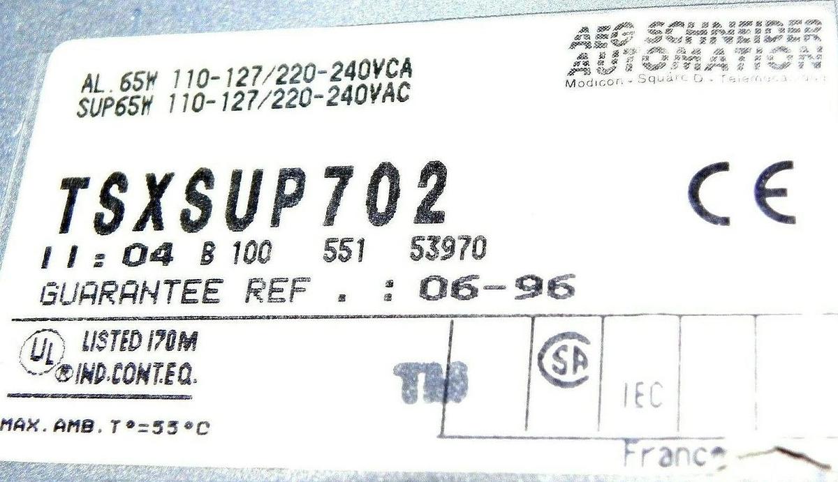 Used TELEMECANIQUE TSX-SUP-702 TSX7 POWER SUPPLY 110-127/220-240VAC TSXSUP702