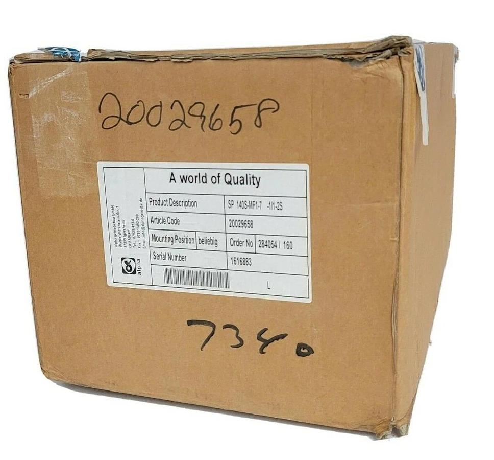 Used NIB ALPHA SP140S-MF1-7-1I1-2S PLANETARY GEARBOX REDUCER SP 140S-MF1-7