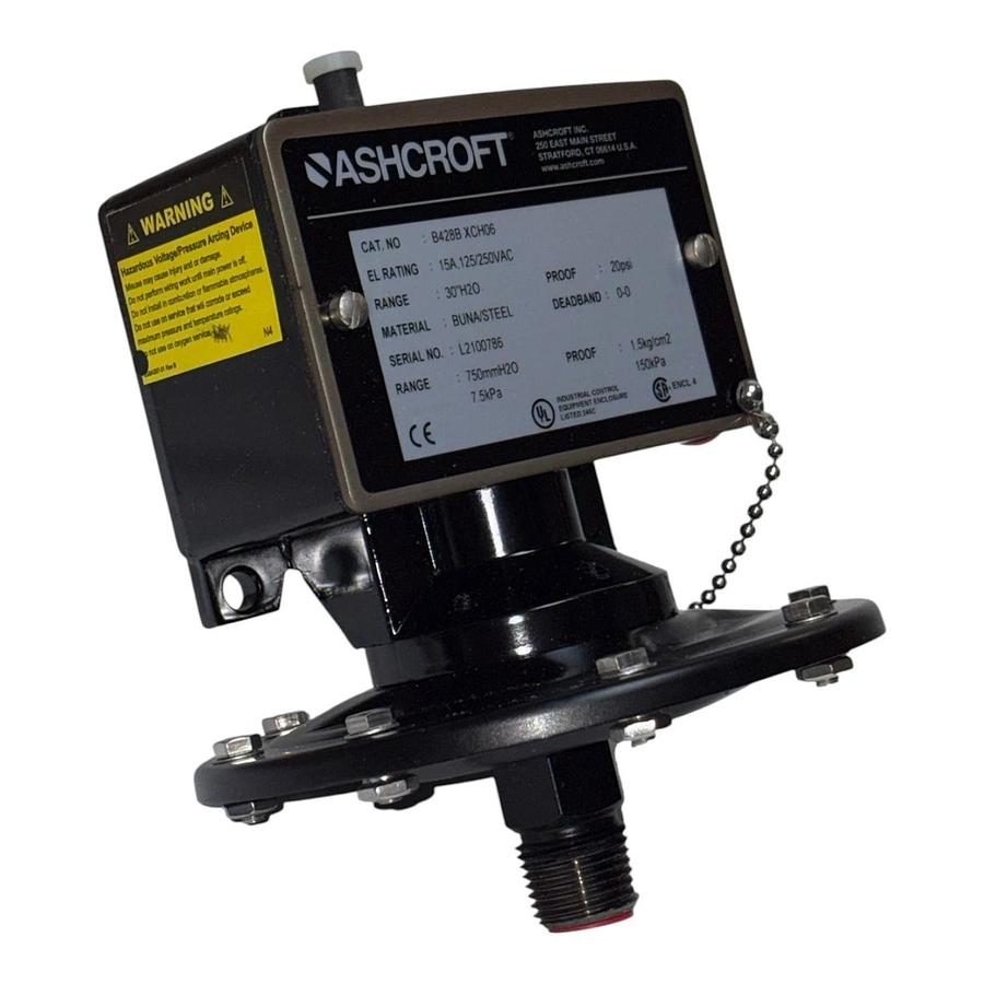 NEW Ashcroft B428B XCH06 Pressure Switch 30"H2O NEMA 4 Watertight Enclosure