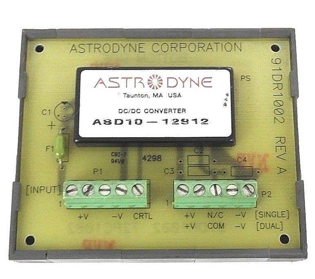 Used ASTRODYNE 91DR1002 DIN-RAIL MOUNTING SOCKET REV. A W/ ASD10-12S12 CONVERTER
