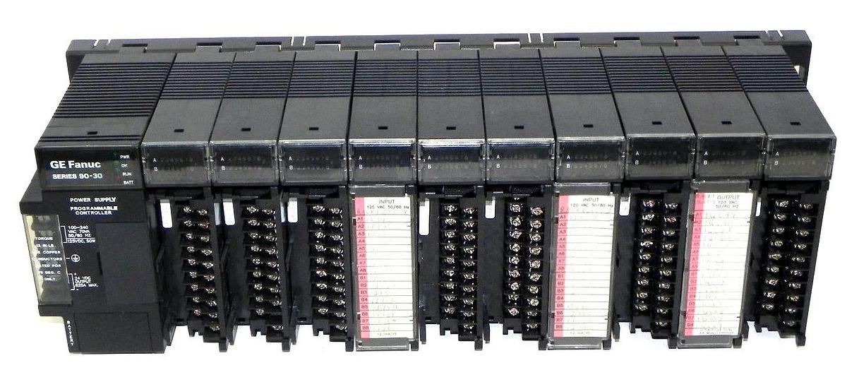 Used GENERAL ELECTRIC IC693CHS392D BASE 10-SLOT EXPANSION WITH I/O CARDS