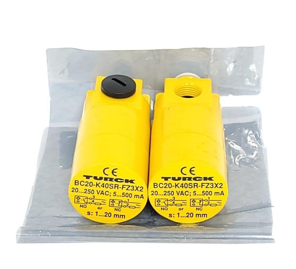 Used LOT OF 2 TURCK BC20-K40SR-FZ3X2 EMBEDDABLE CAPACITIVE SENSORS
