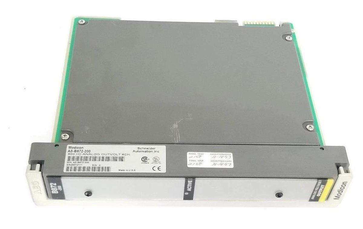Used MODICON AS-B872-200 800 I/O ANALOG OUTVOLT 4CH, ASB872200, R/N: K