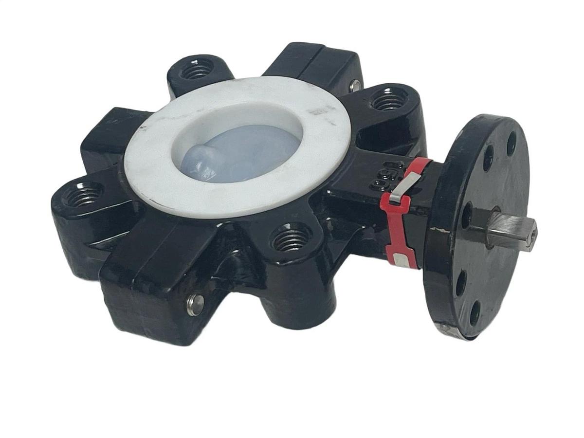 A-T Controls 2.5" Lined Butterfly Valve ASC-L1-0250-PFR-XA w/ Actuator Mount Kit