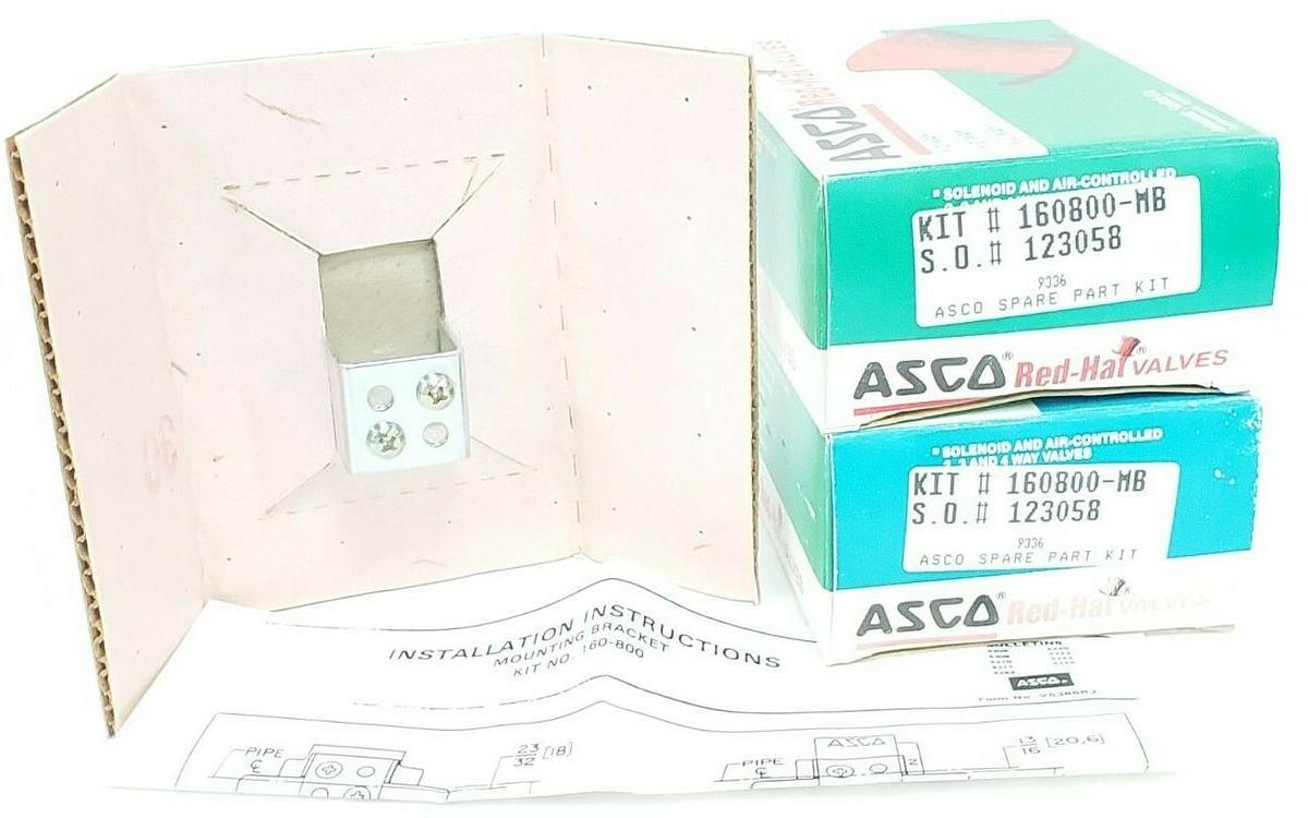 Used LOT OF 2 NIB ASCO 160800-MB SPARE PART KITS 160800MB