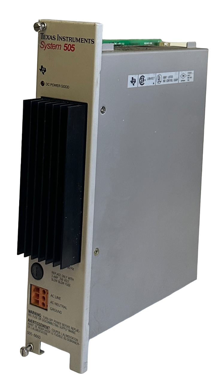 Used TEXAS INSTRUMENTS MODEL 505-6660 / 5056660 System 505 POWER SUPPLY 110/220VAC