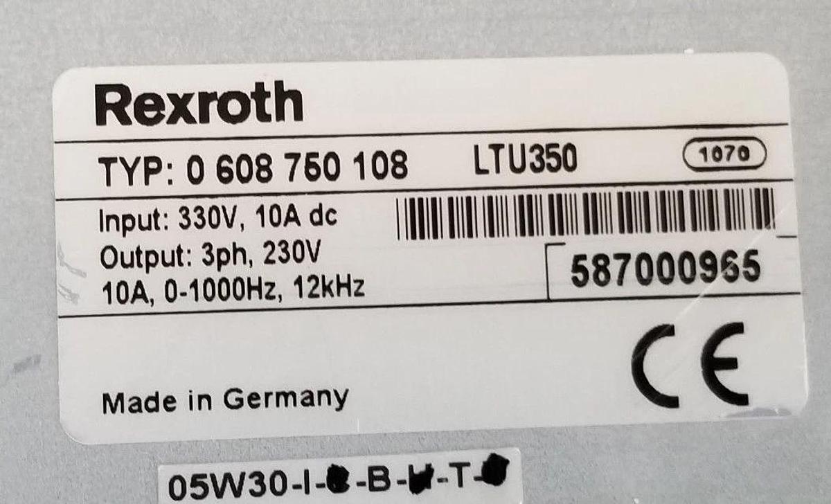 Used REXROTH 0 608 750 108 LTU350 SERVO AMPLIFIER ESA030G, 0608750108