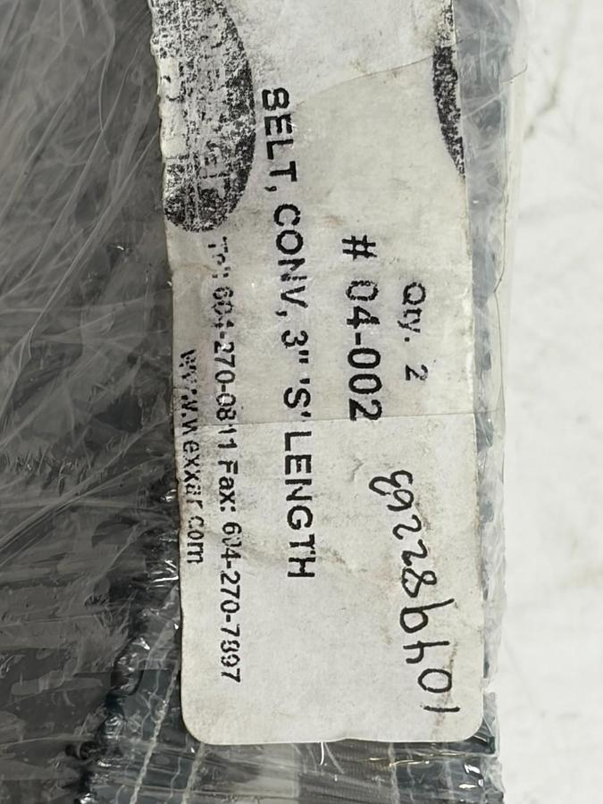 Used LOT OF 2 NEW Wexxar 04-002 Conveyor Belts 3" S Length Rough Top case Taper