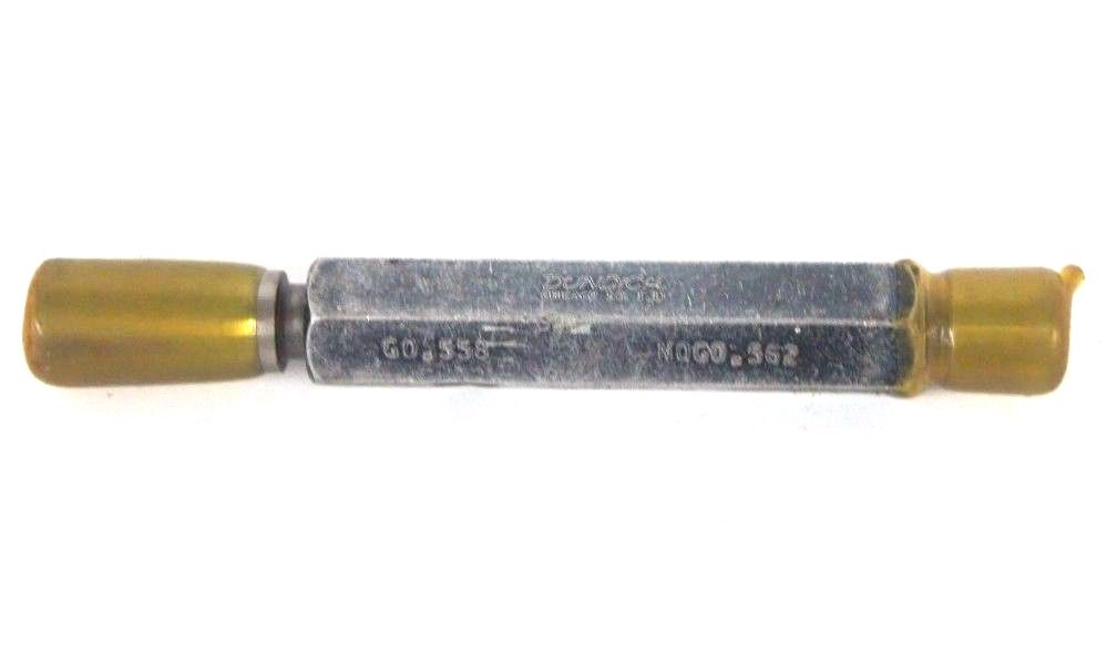 Used DUNDICK G-34254 HOLE PLUG BORE GAGE GO 0.558 NO GO 0.562