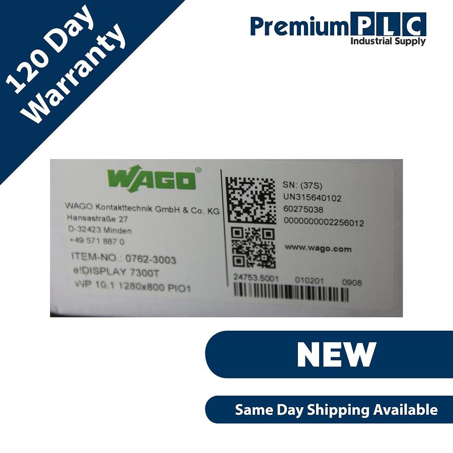 Used NEW WAGO 762-3003 / 7623003 10.1" e!DISPLAY 7300T SERIES WEB PANEL TOUCHSCREEN