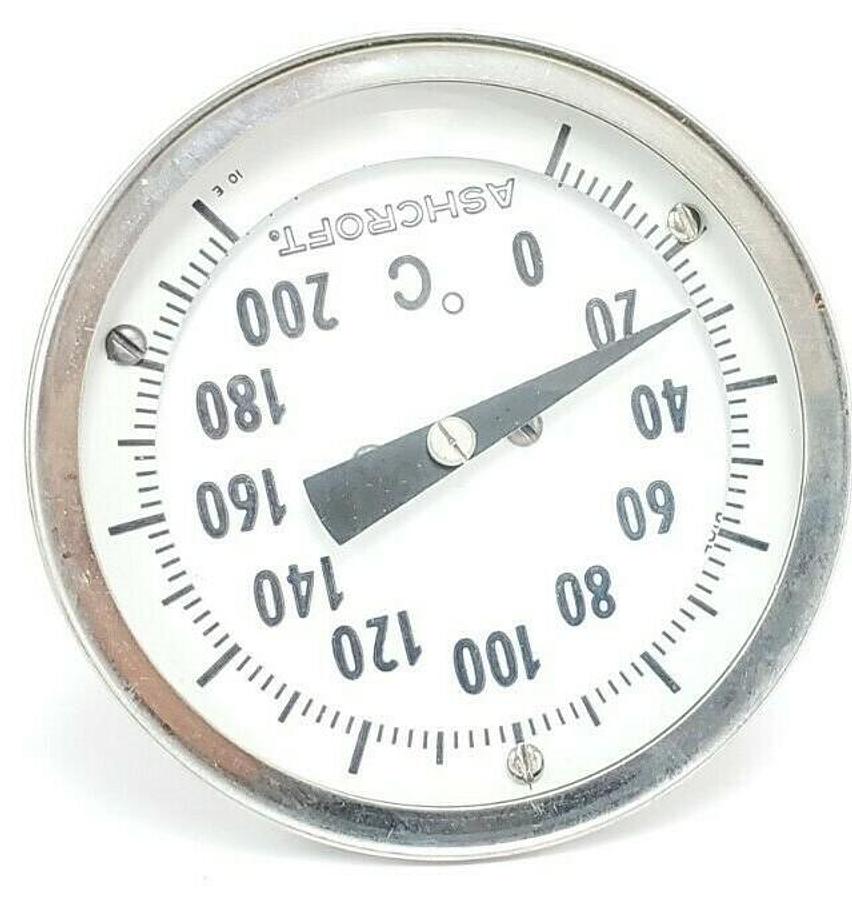 Used ASHCROFT 0-200 DEGREE C THERMOMETER, ~5.25" PROBE