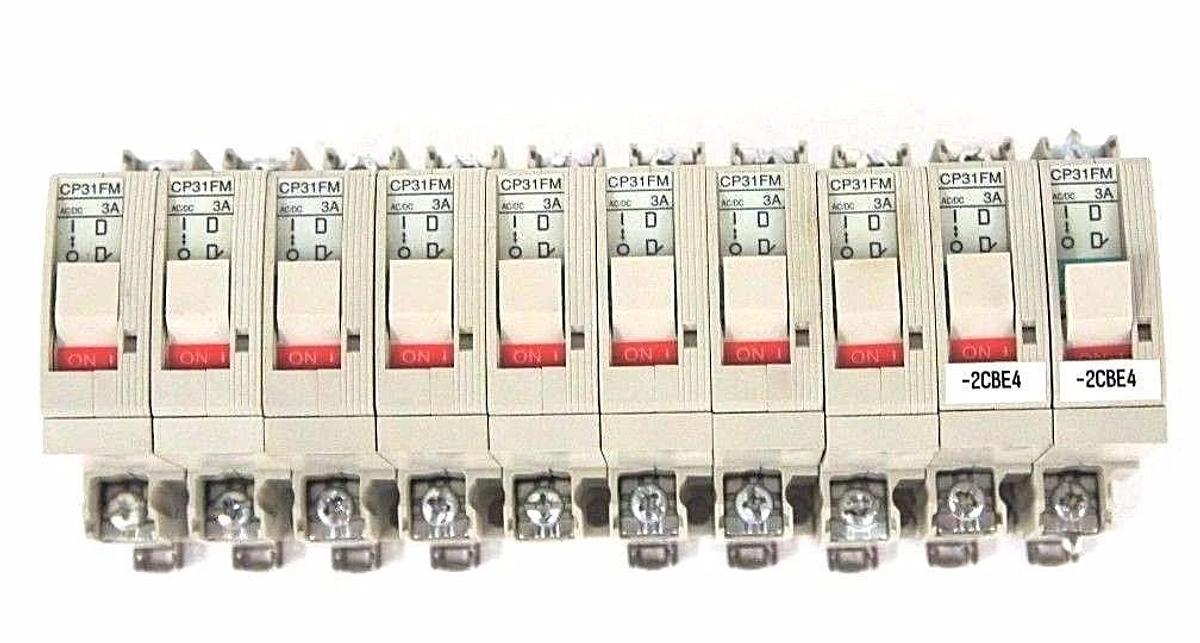 Used LOT OF 10 FUJI CP31FM/3 CIRCUIT PROTECTORS CP31FM 3 AMP BREAKER