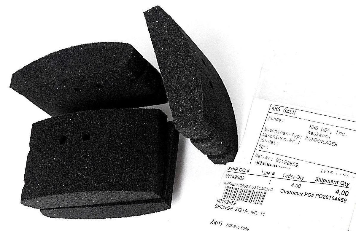 Used LOT OF 4 NEW KHS SPONGES, ZGTR. NR. 11 KHS-BAHC880, MAT-NR: 90192859