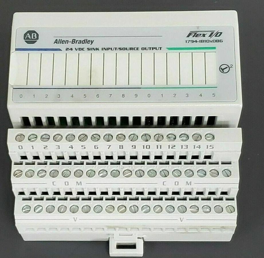 Used ALLEN BRADLEY 1794-IB10XOB6 FLEX I/O SER. A REV. B03 W/ 1794-TB3 SER. A REV. A01