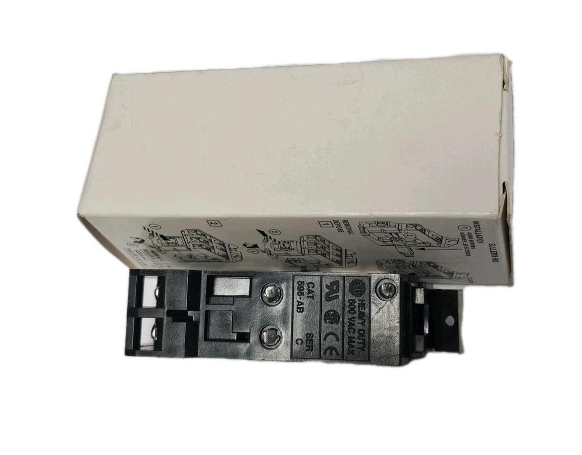 Used LOT OF 2 NIB ALLEN BRADLEY 595-AB AUXILIARY CONTACTS 595AB SER. C NSFP