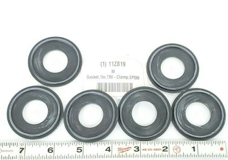 Used (6) NEW RUBBER FAB 40MPE-Z-XR-100 EPDM CLAMP GASKETS METAL DETECTABLE 11Z819