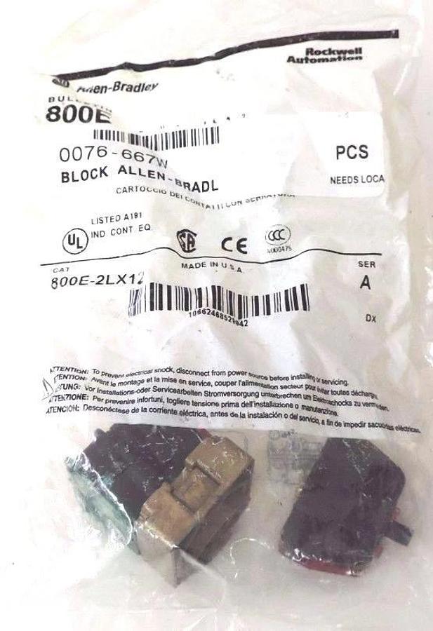 Used NEW ALLEN BRADLEY 800E-2LX12 CONTACT CARTRIDGE W/LATCH 800E2LX12 SER. A