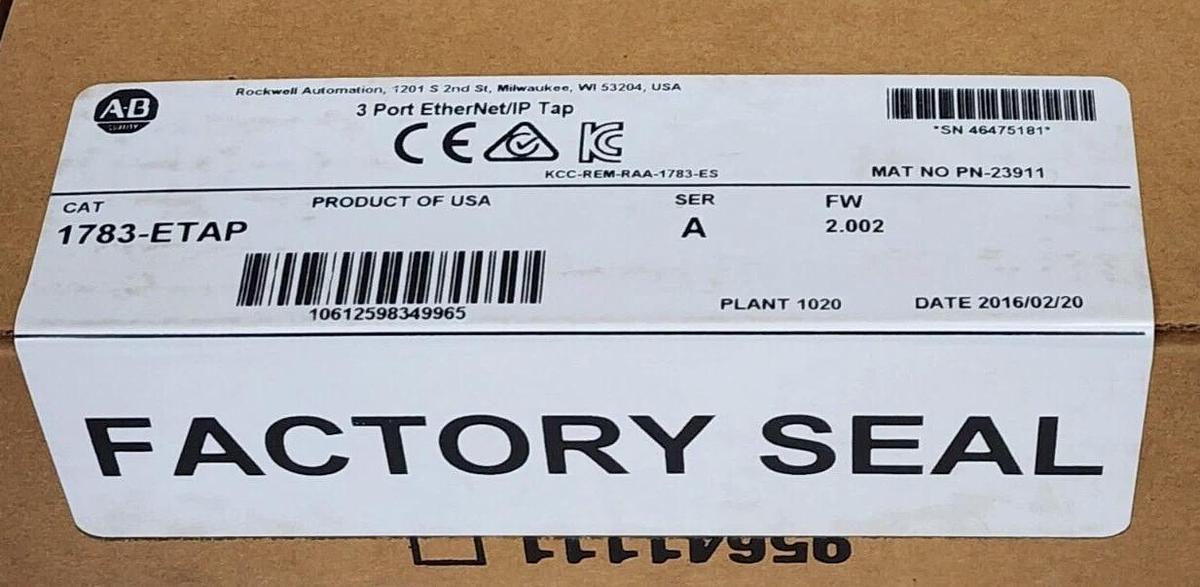 Used FACTORY SEALED ALLEN BRADLEY 1783-ETAP 3-PORT ETHERNET/IP TAP SER. A