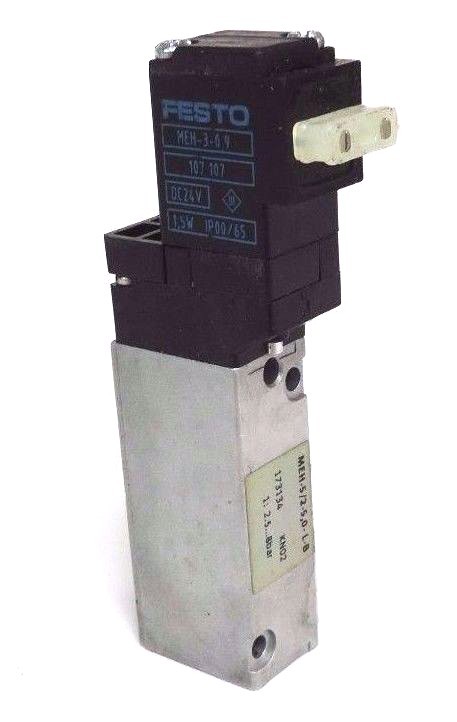 Used FESTO MEH-5/2-5,0-L-B SOLENOID VALVE MEH520LB, 173134 KN02, 1: 2.5...8BAR