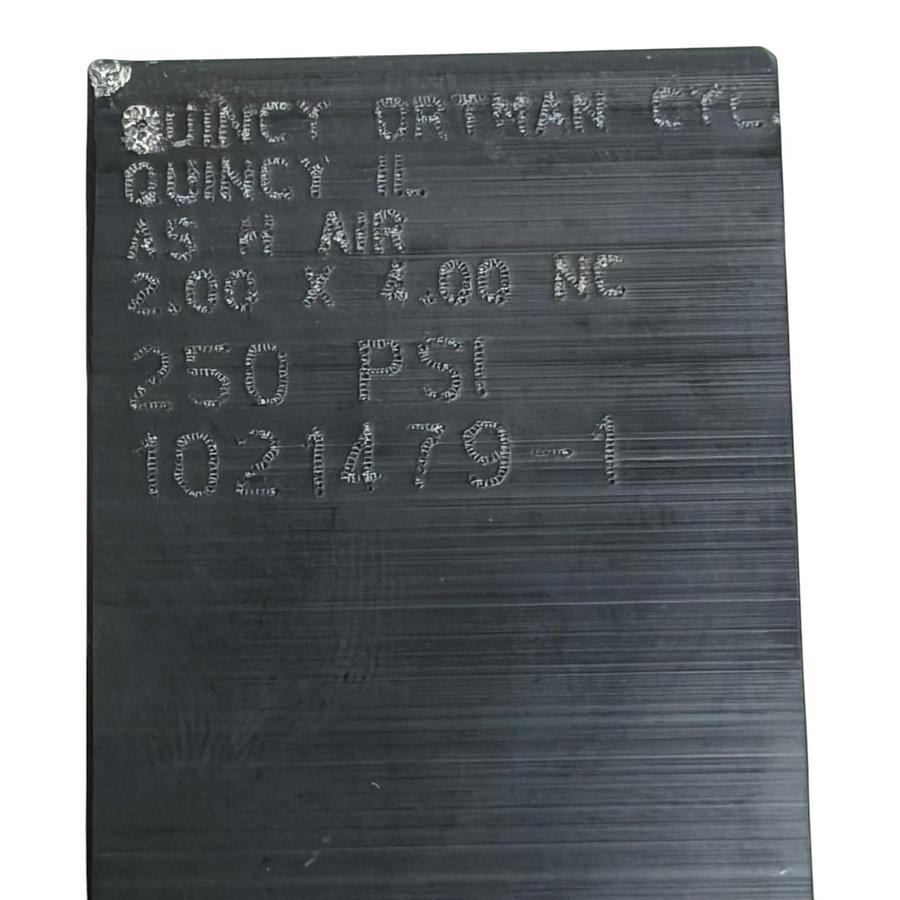 Used Quincy Ortman AS Series 2.00 x 4.00 Double Rod Pneumatic Cylinder 250 PSI