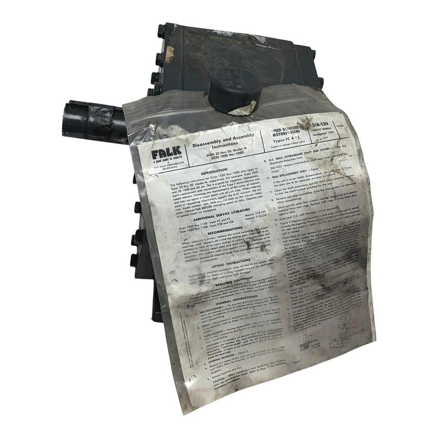 Used Falk RK1020FC2A Enclosed Gear Drive Speed Reducer 20.570 Ratio 0752129 1020F-C2A