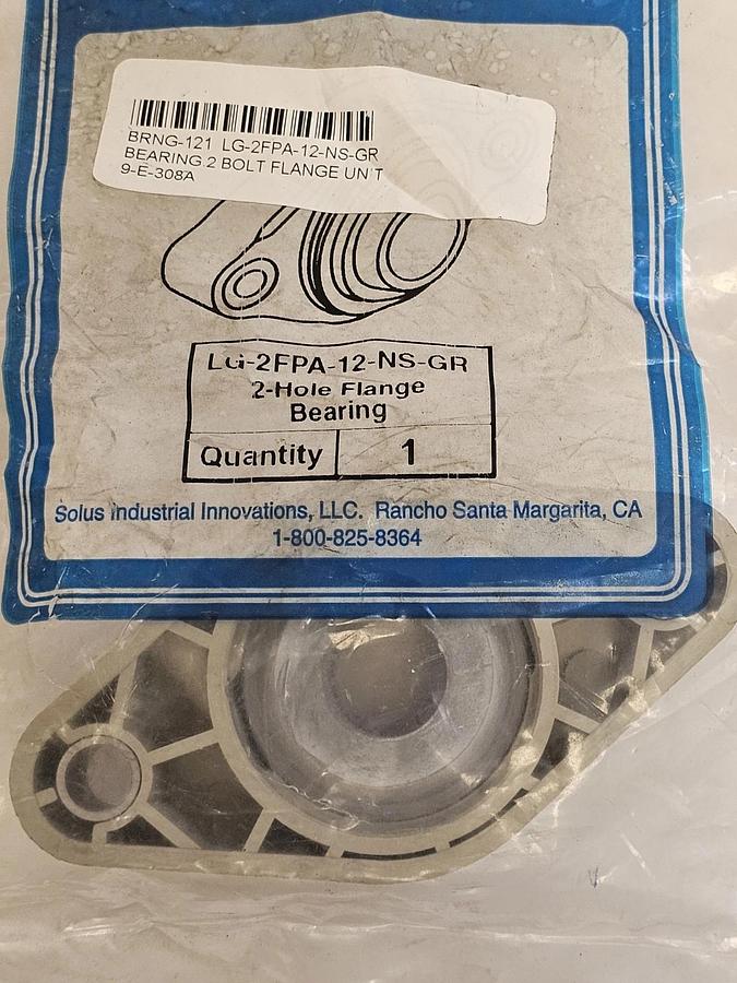 Used NEW VALU-GUIDE LG-2FPA-12-NS-GR BEARING 2-BOLT FLANGE UNIT LG2FPA12NSGR