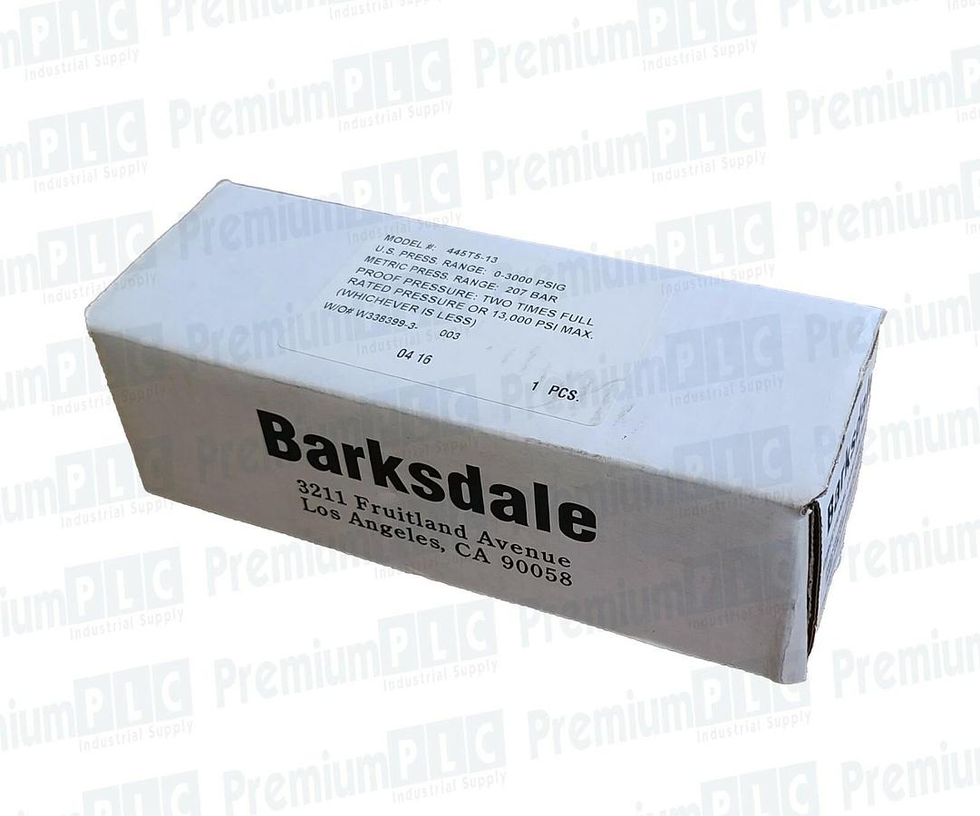 Used NEW BARKSDALE 445 SERIES PRESSURE TRANSMITTER 445T5-13 PRESS. RANGE 0-3000 PSIG