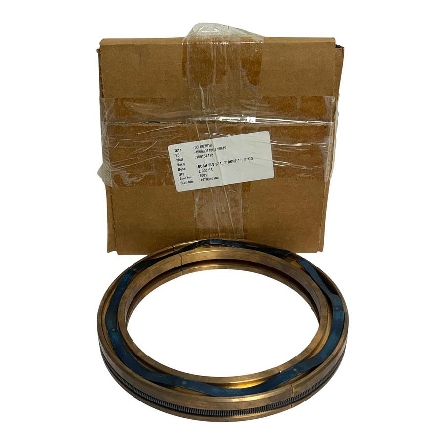 Used Industrial Bronze Split Sleeve Bushing Seal Ring 7" Bore 9" OD 100152412 New NOS