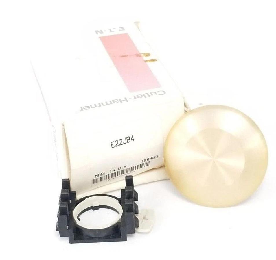 NIB EATON CUTLER-HAMMER E22JB4 MOMENTARY YELLOW ALUM JUMBO MUSHHEAD PB