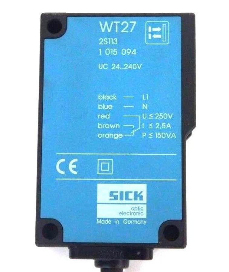 Used SICK WT27-2S113 PHOTOELECTRIC PROXIMITY SWITCH 100-1500 MM RANGE 1-015-094