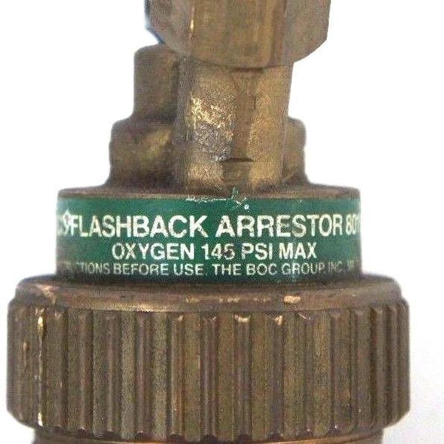 Used AIRCO 8010786 FLASHBACK ARRESTOR OXYGEN 145 PSI MAX
