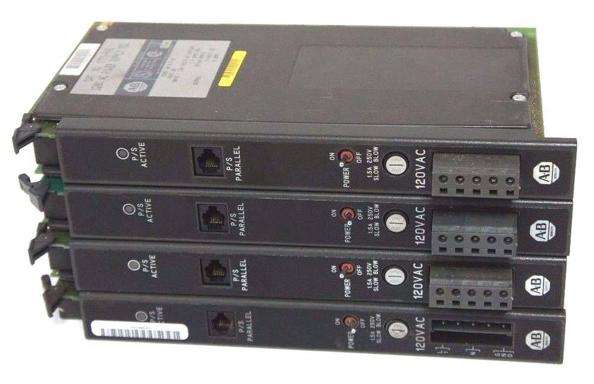 Used LOT OF 4 ALLEN BRADLEY 1771-P4S AC POWER SUPPLIES MDL 120V