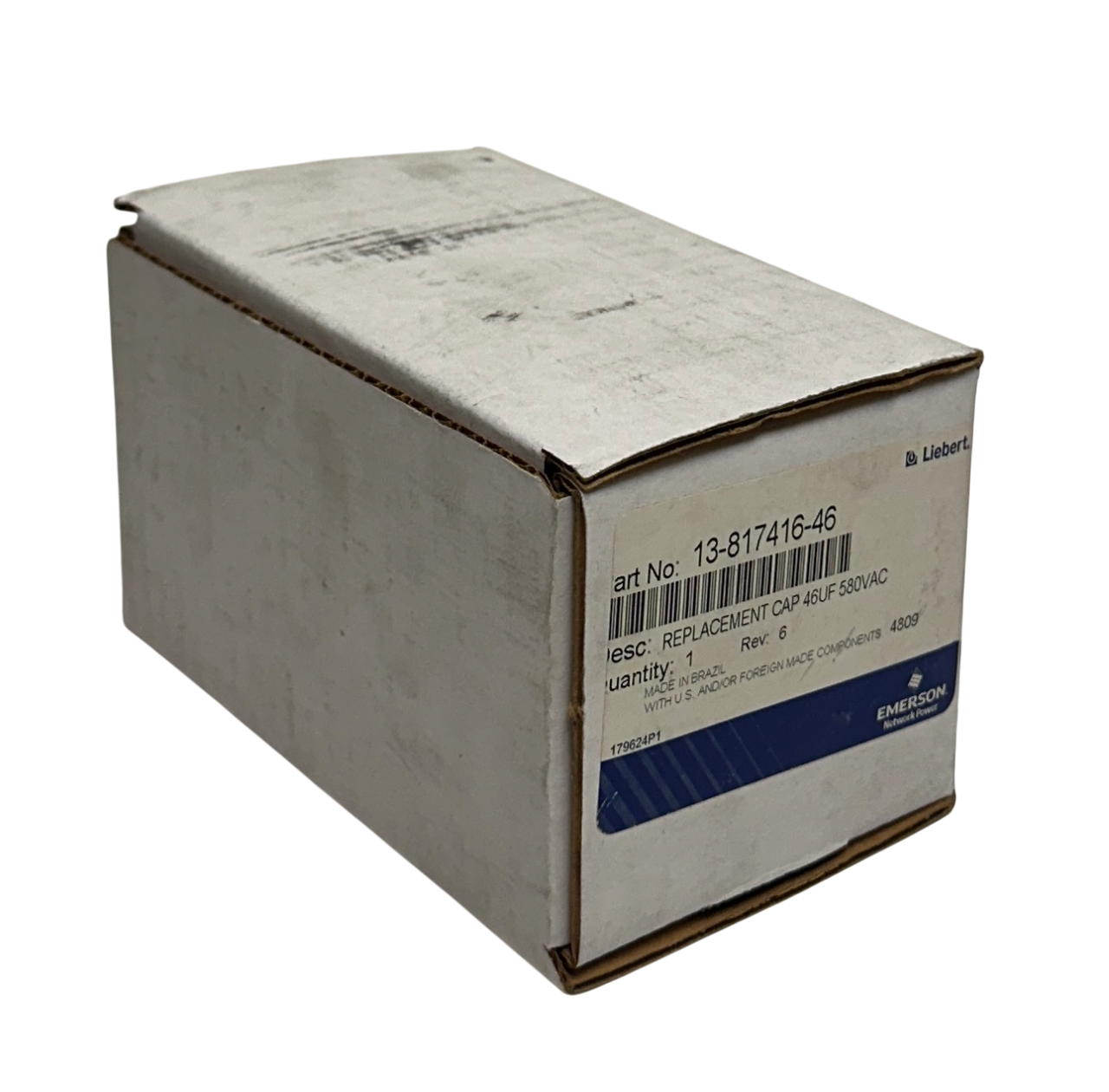 Used EMERSON LIEBERT EPCOS 13-817416-46 / 12-817446-00 REPLACEMENT CAP 46UF 580V NSMP
