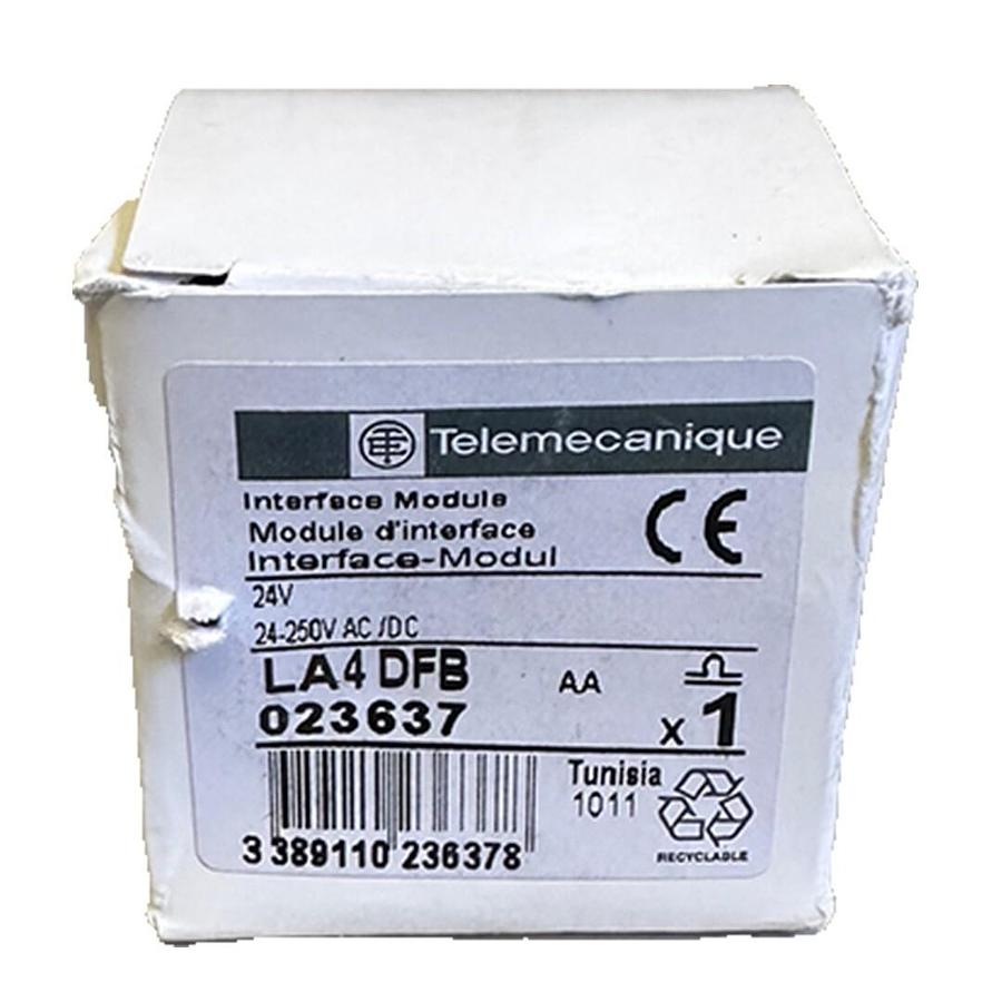 Used NEW TELEMECANIQUE LA4DFB CONTACTOR RELAY INTERFACE MODULE 24-250V AC/DC