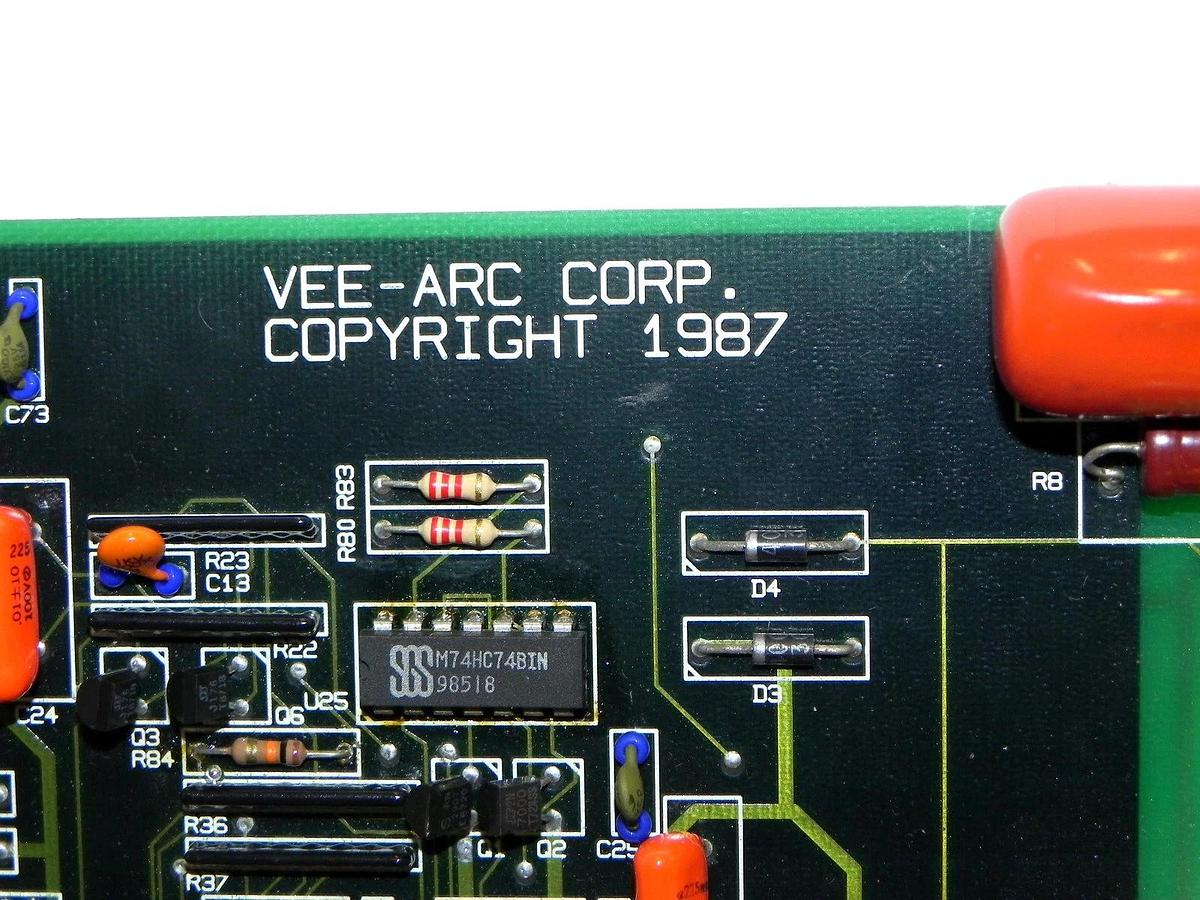 Used VEE-ARC 404-098 PC BOARD CONTROL BOARD W/KEYPAD 404098 REV. F