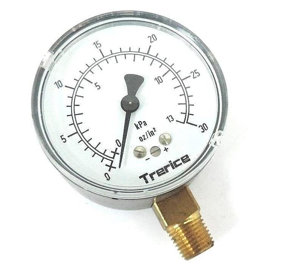 Used NIB TRERICE D18078 GAUGE 860B 2.5 1/4 NPT LM, 30 OZ/SQIN/KPA