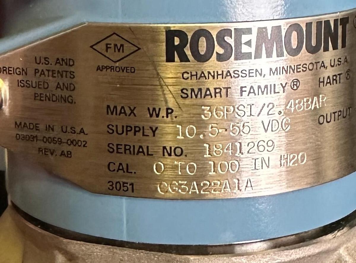 Used NEW ROSEMOUNT 3051CG3A22A1A SMART TRANSMITTER 4-20mA HART 03031-0761-0032 SISSD3