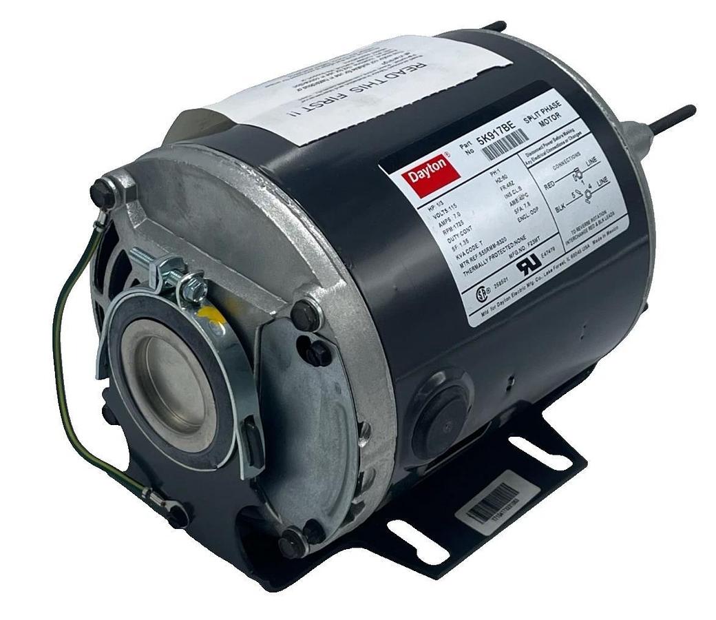 Dayton 5K917BE Split Phase Motor 1/3 HP 1725 RPM 115V 48Z Frame ODP