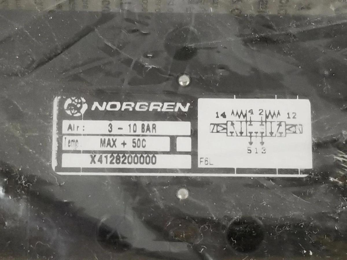 Used NEW NORGREN X4128200000 DOUBLE SOLENOID VALVE 3-10 BAR, W/O 4098350