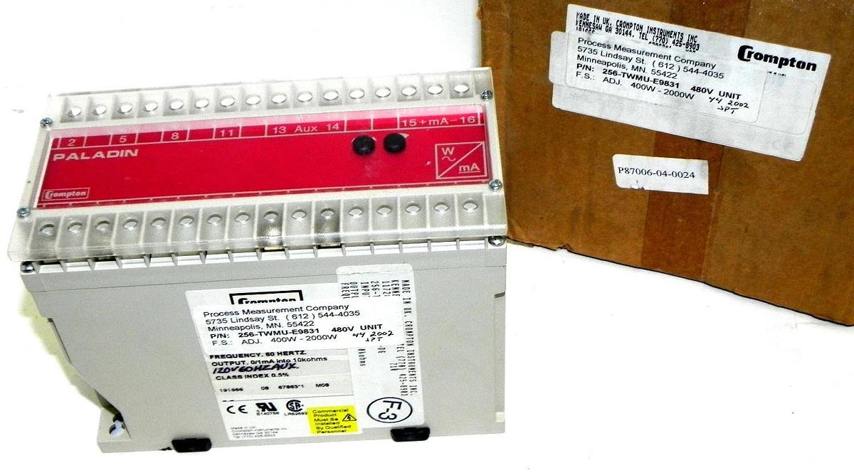 NIB PALADIN CROMPTON 256-TWMU-E9831 TRANSDUCER 480V UNIT F.S. ADJ. 400W-2000W