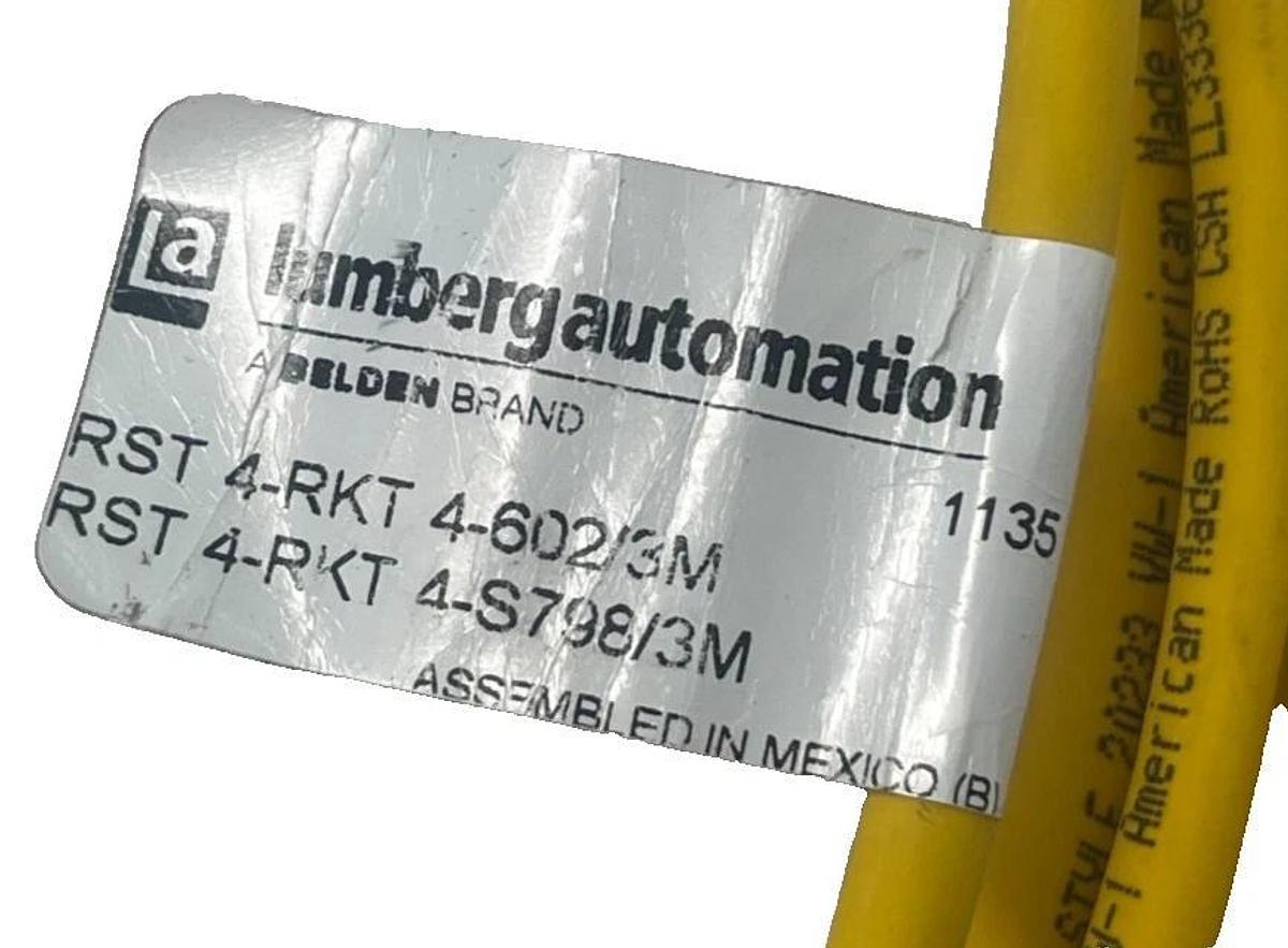 LUMBERG RST 4-RKT M12 Male Straight to Female Straight 4-Pin Cordset 1.14 meters